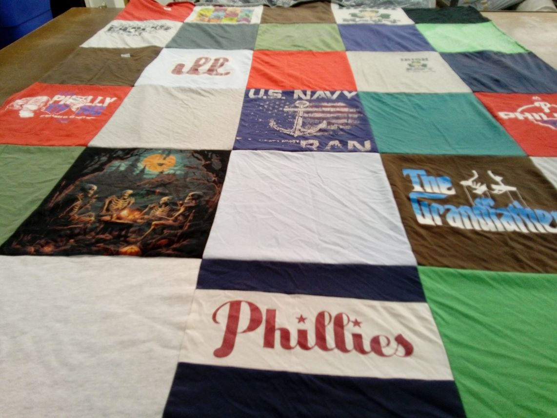 T-shirt quilt featuring philadelphia phillies by Christine from PA