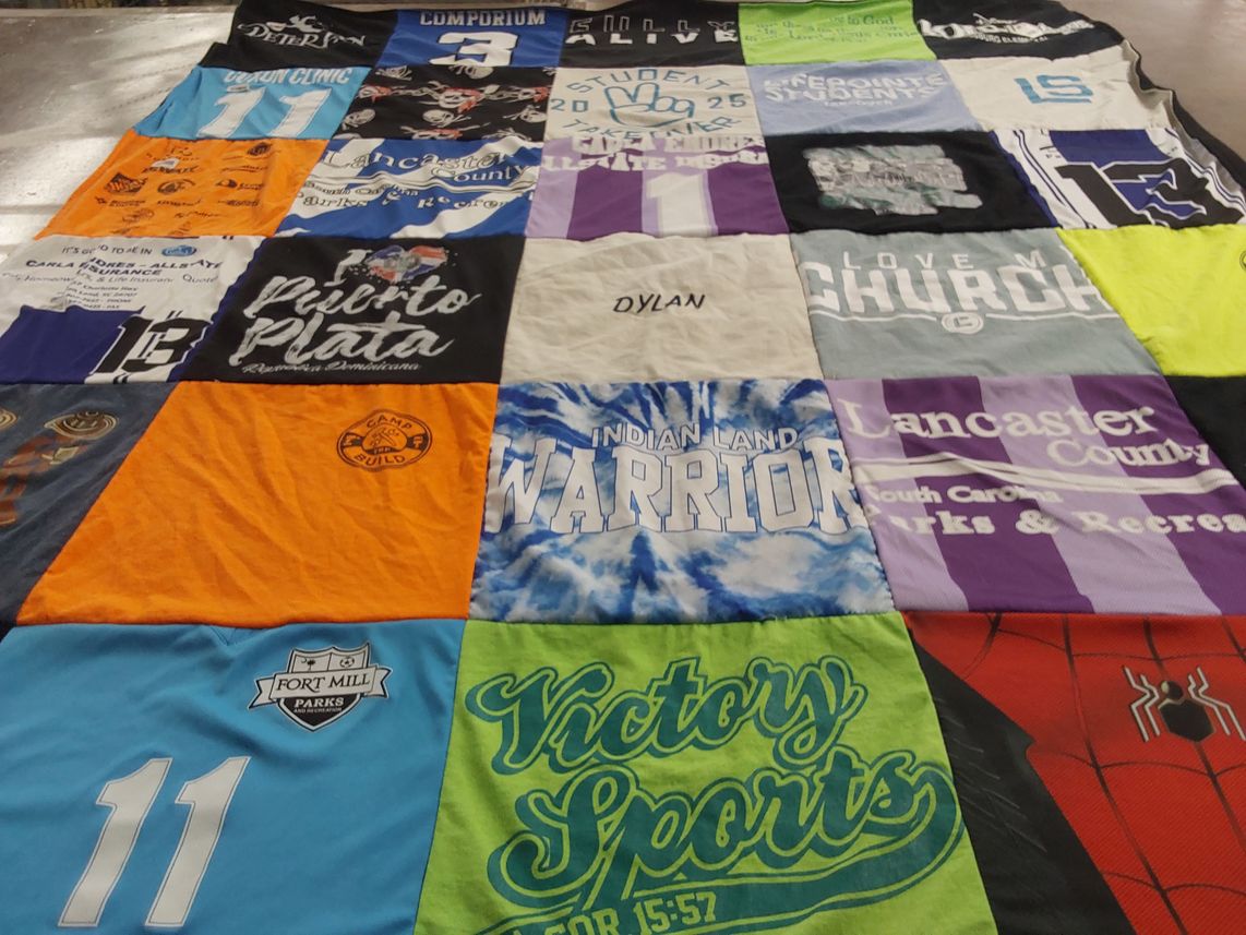 T-shirt quilt from indian land high school by Melanie from SC