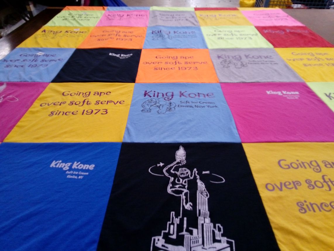 T-shirt quilt with ice cream themes by Alison from NY
