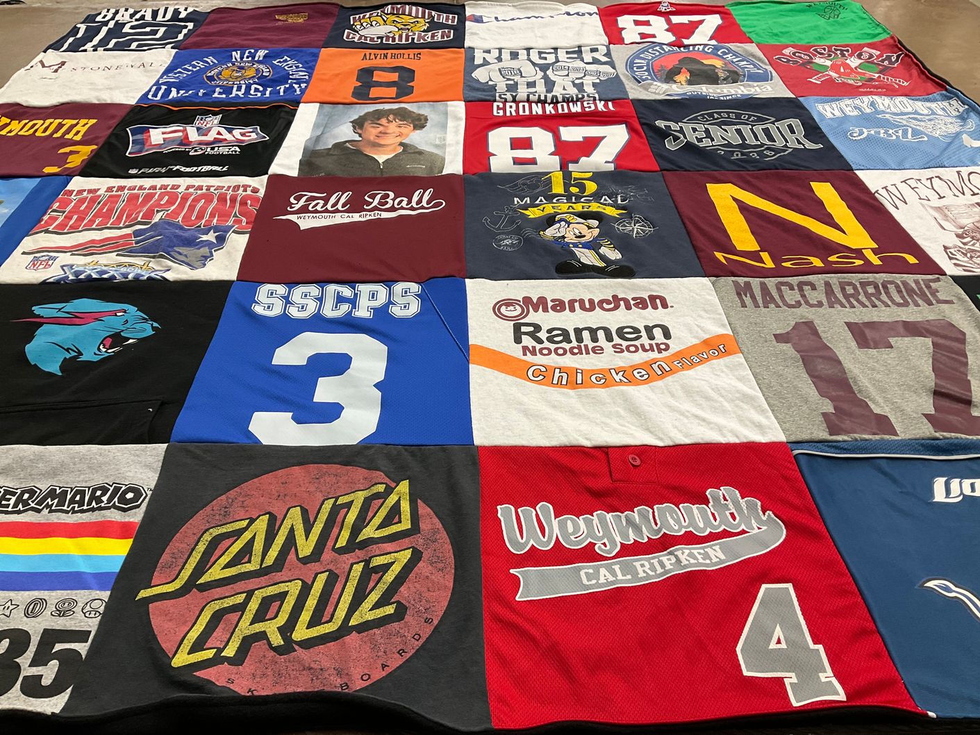 T-shirt quilt featuring new england patriots by Diana from MA