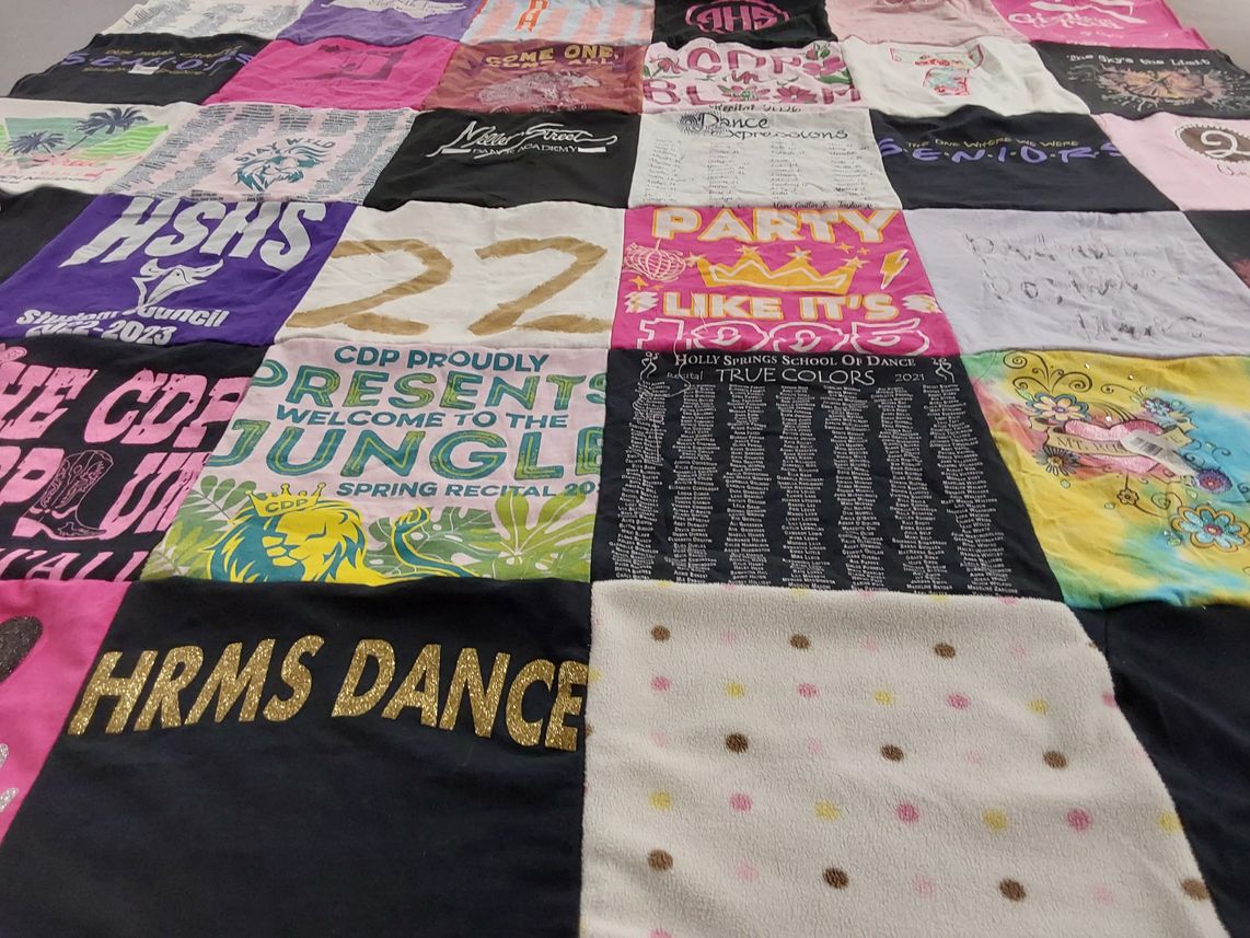 T-shirt quilt from holly springs school of dance by Kara from NC