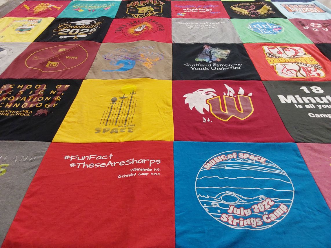 T-shirt quilt from winnetonka high school by Amy from MO