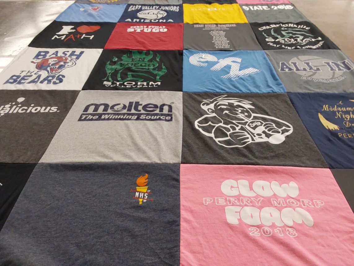 T-shirt quilt featuring san diego bears volleyball by Annette from CA