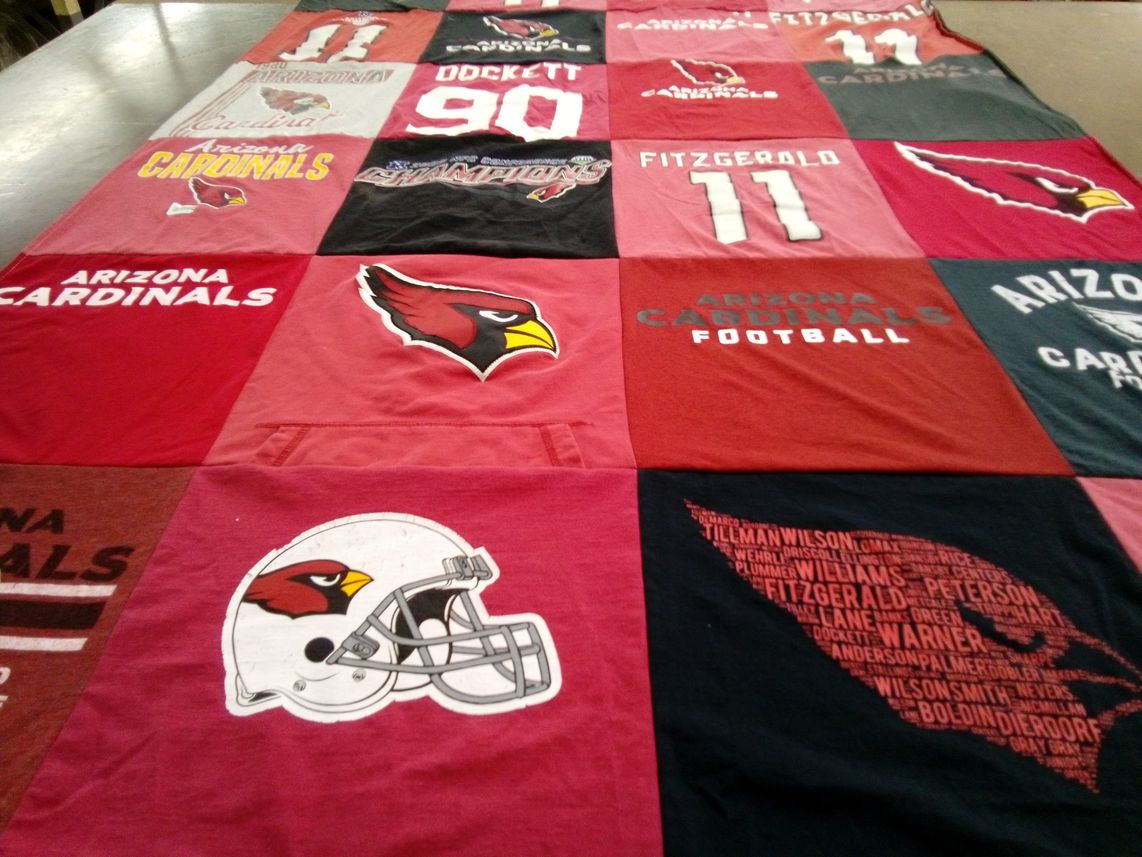 T-shirt quilt featuring arizona cardinals by Denyse from IA