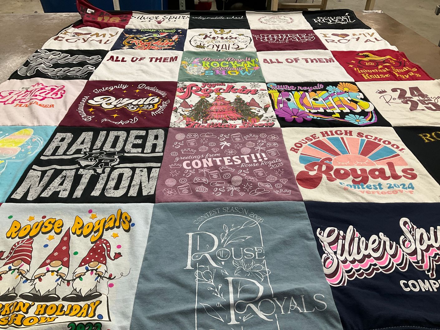T-shirt quilt featuring raiders team, rouse royals by Sandra from TX