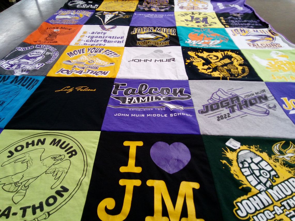 T-shirt quilt featuring john muir falcons by Dawn from CA