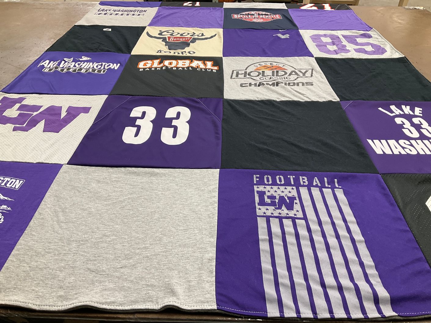 T-shirt quilt from lake washington high school by Kelly from WA