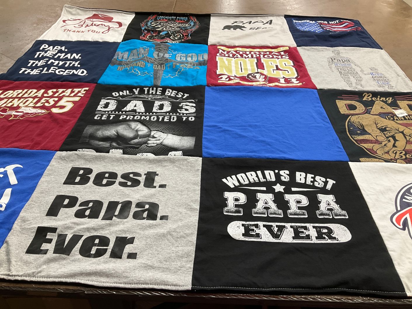 T-shirt quilt from florida state university by Letticia from TN