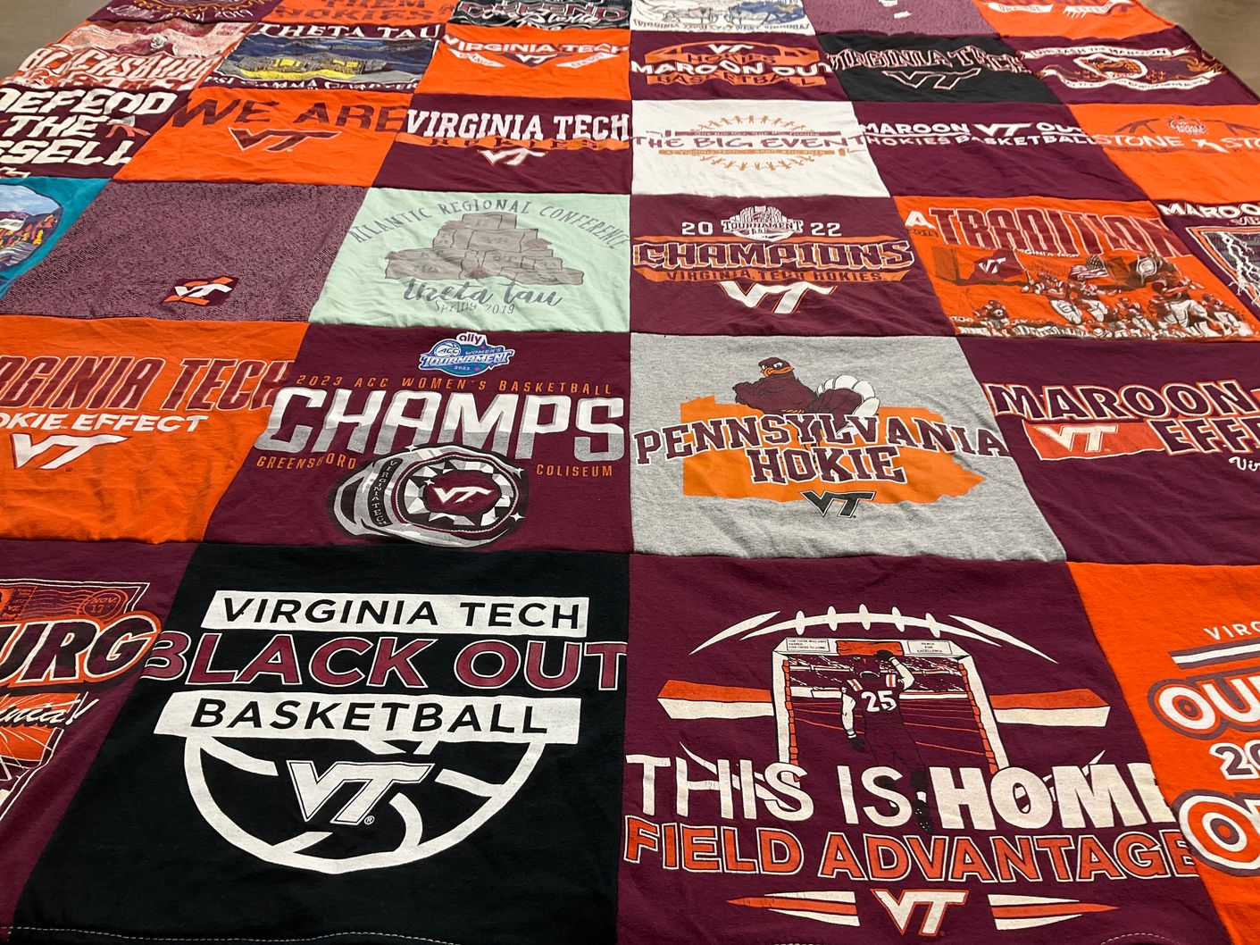 T-shirt quilt featuring virginia tech hokies basketball by Emily from PA