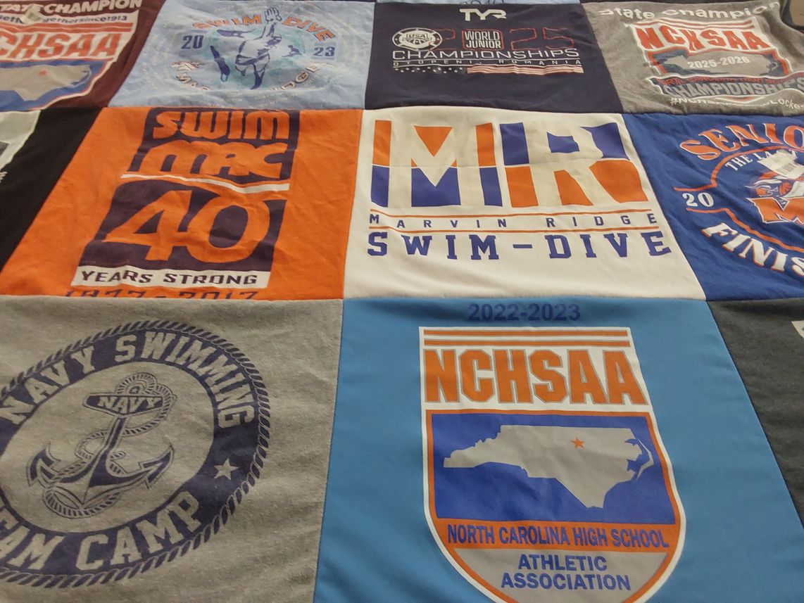 T-shirt quilt from marvin ridge high school by Adrianne from NC