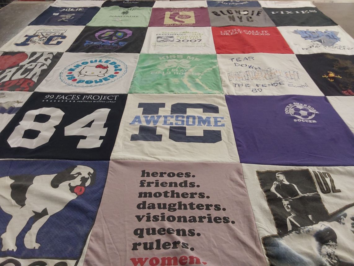 T-shirt quilt featuring rowe sherman soccer by Julie from MA