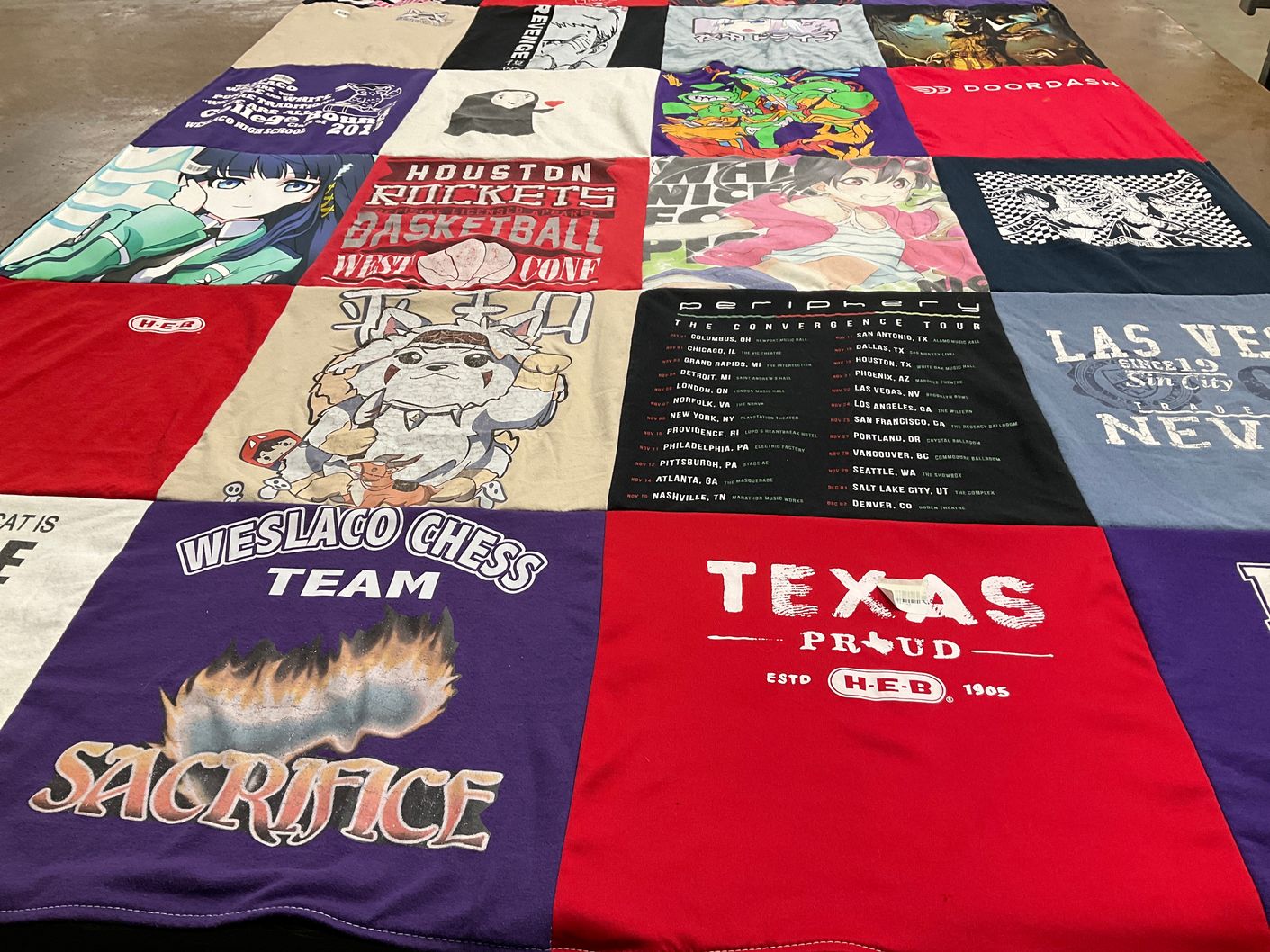 T-shirt quilt featuring houston rockets basketball team by Jean from TX