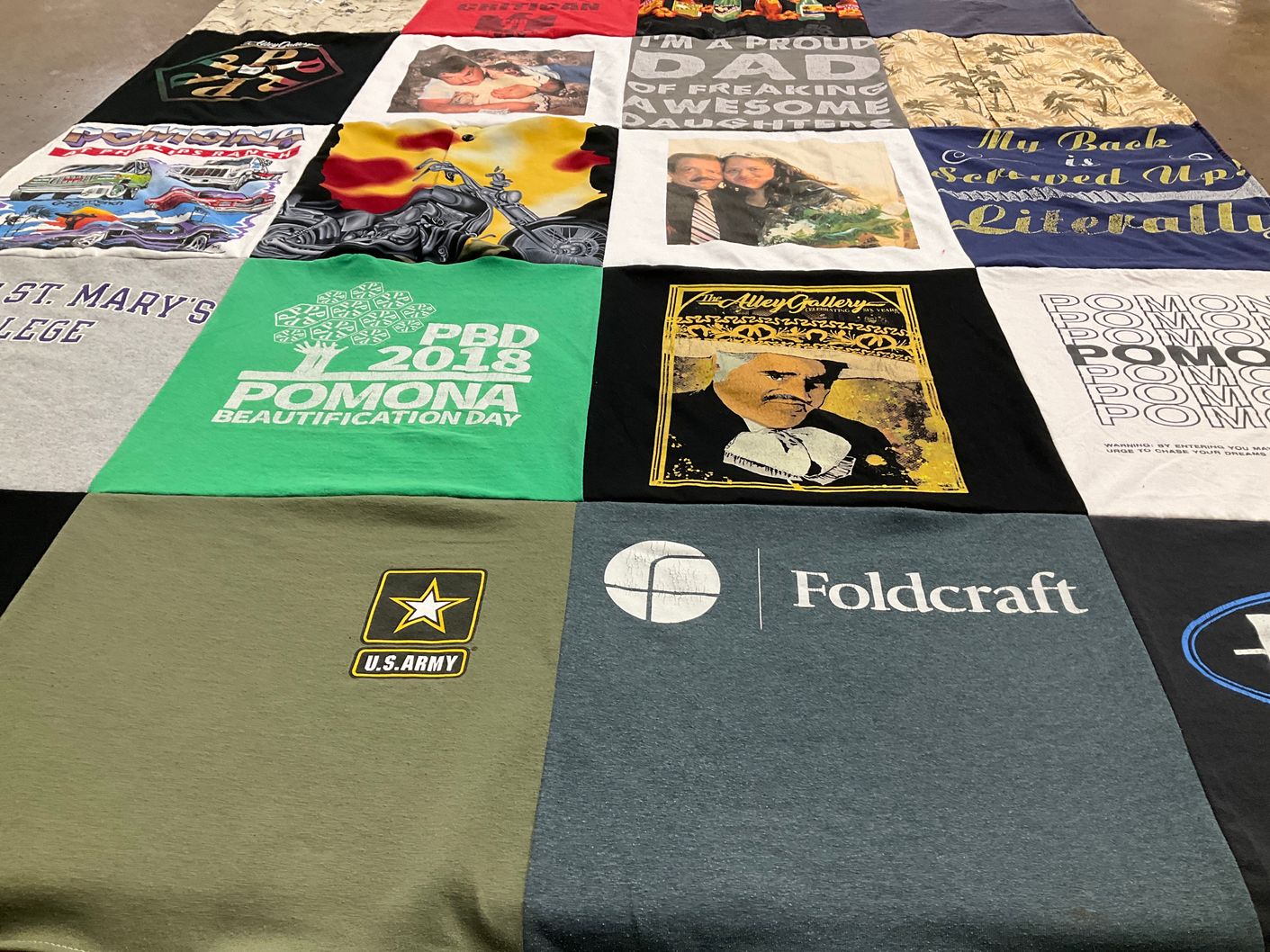 T-shirt quilt from st. mary's college by Christina from CA