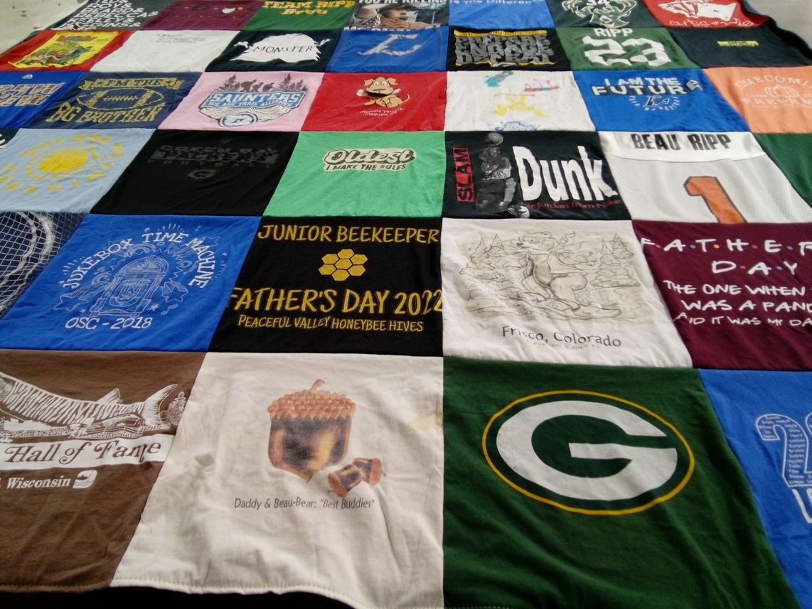 T-shirt quilt featuring green bay packers by Sarah from WI