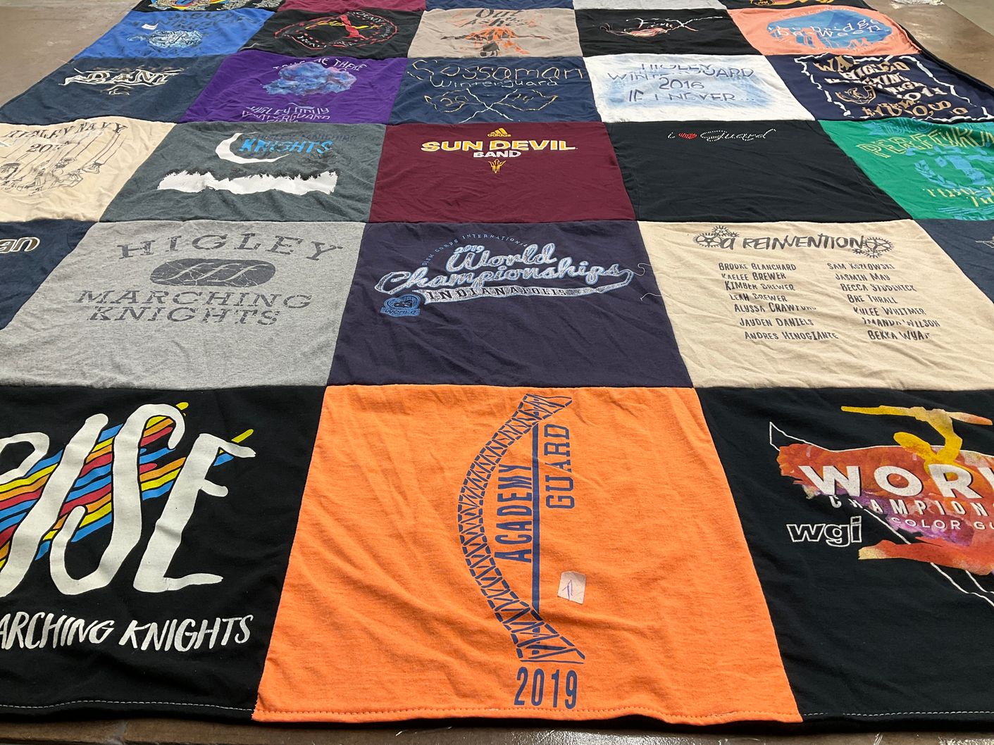 T-shirt quilt featuring higley marching knights by Jennifer from AZ