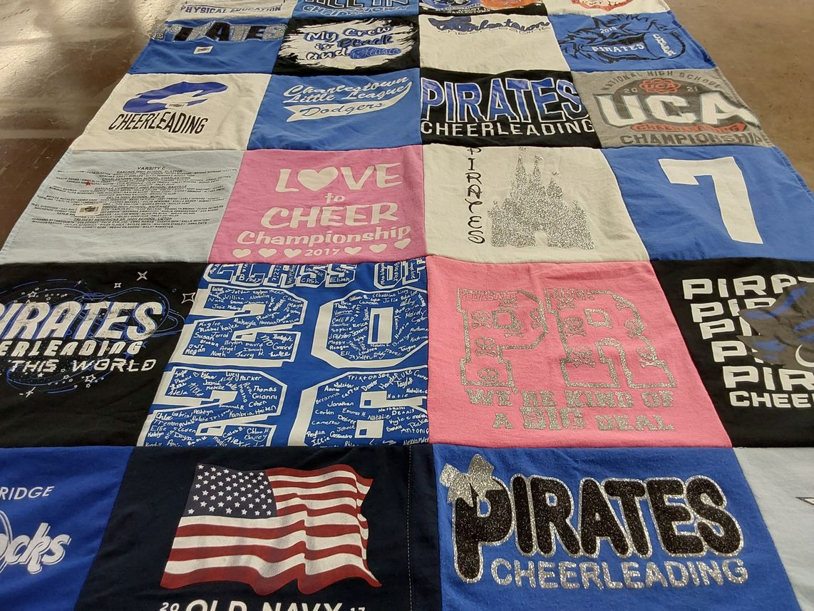 T-shirt quilt from charlestown high school by Shelley from IN