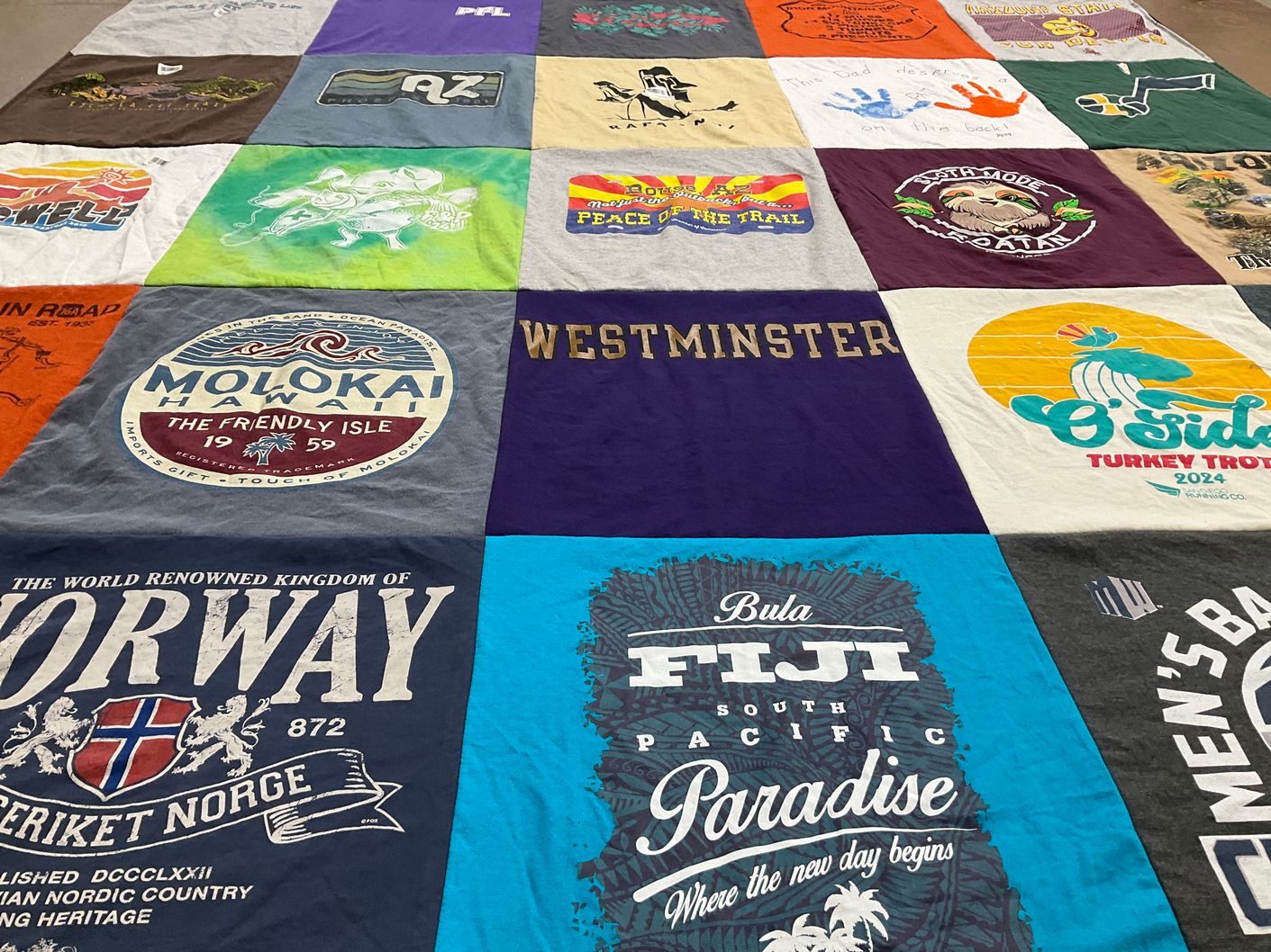 T-shirt quilt from westminster college by Diana from UT