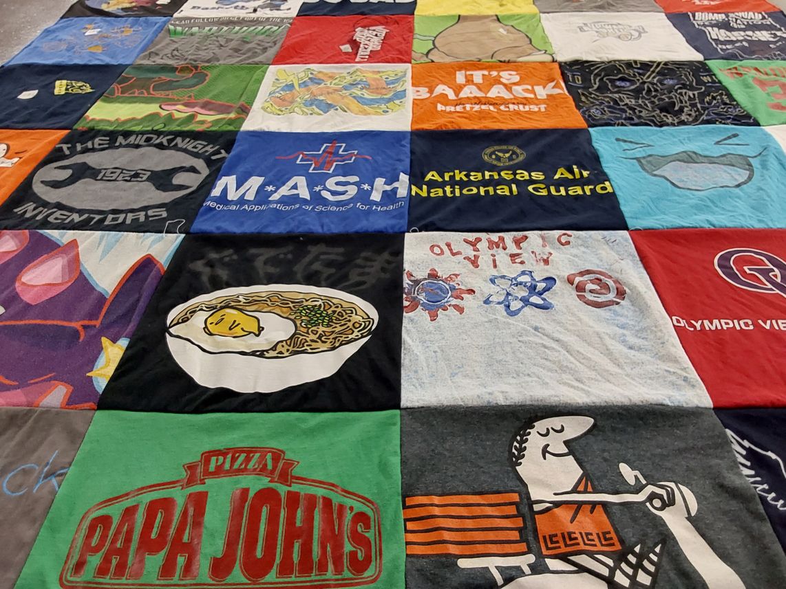 T-shirt quilt from olympic view high school by Christina from AR