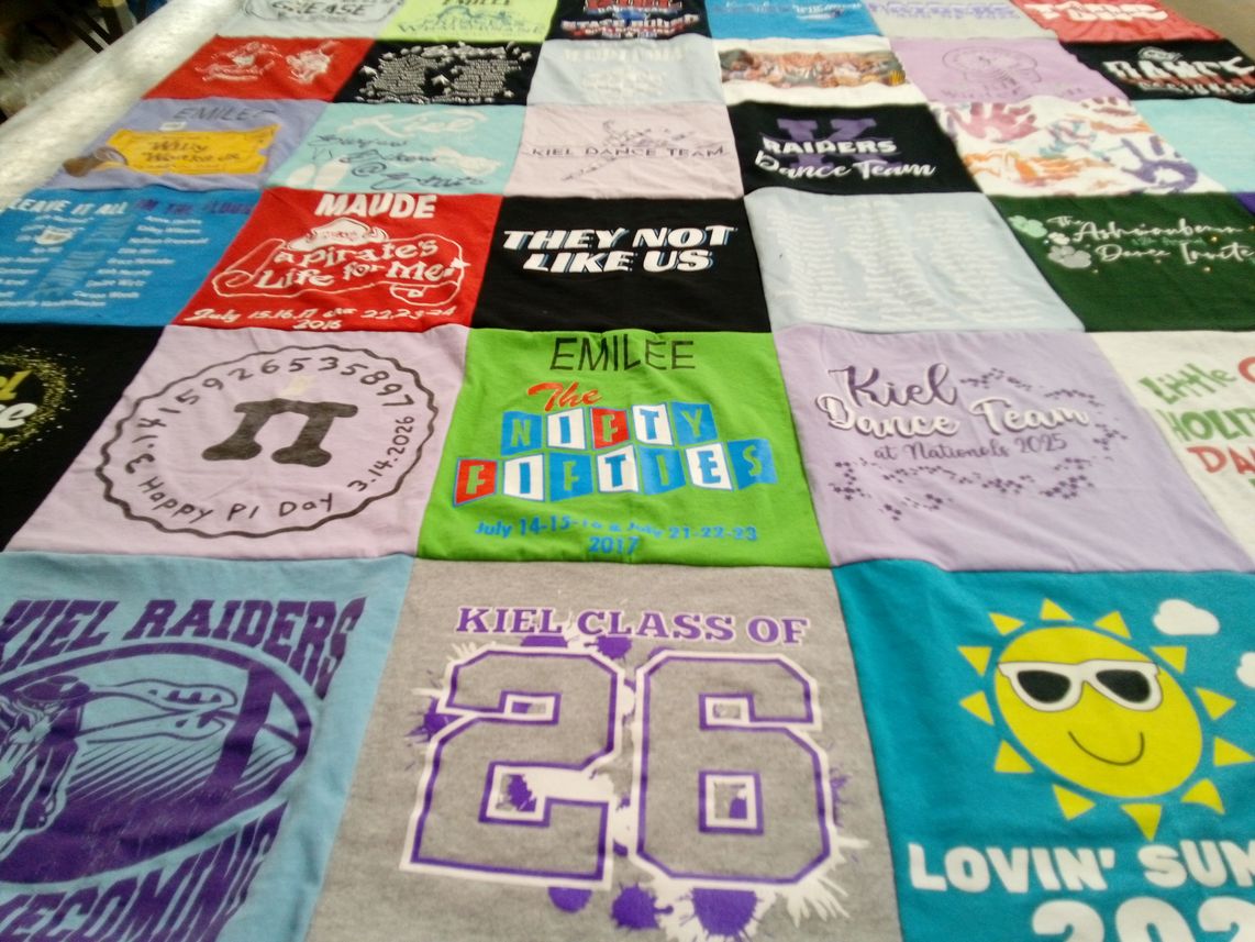 T-shirt quilt featuring kiel raiders by DAWN from WI