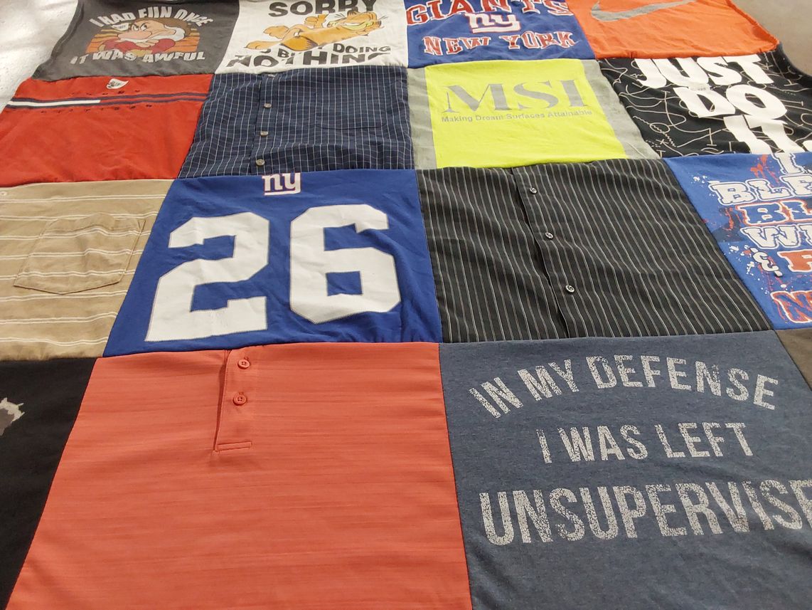 T-shirt quilt featuring new york giants by David from PA
