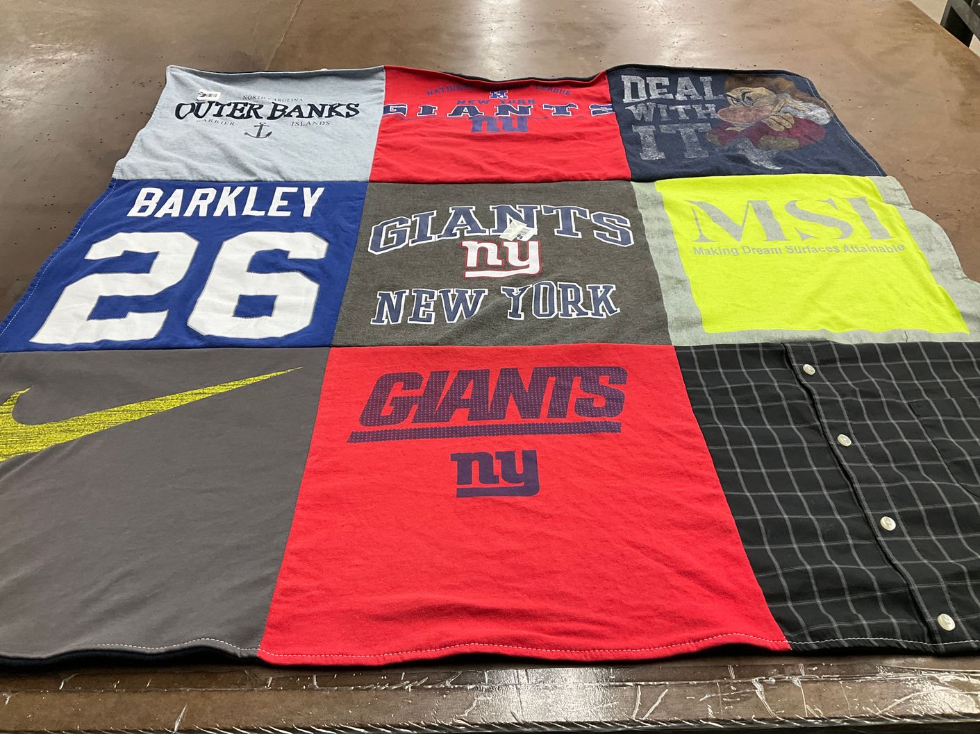 T-shirt quilt featuring new york giants by David from PA