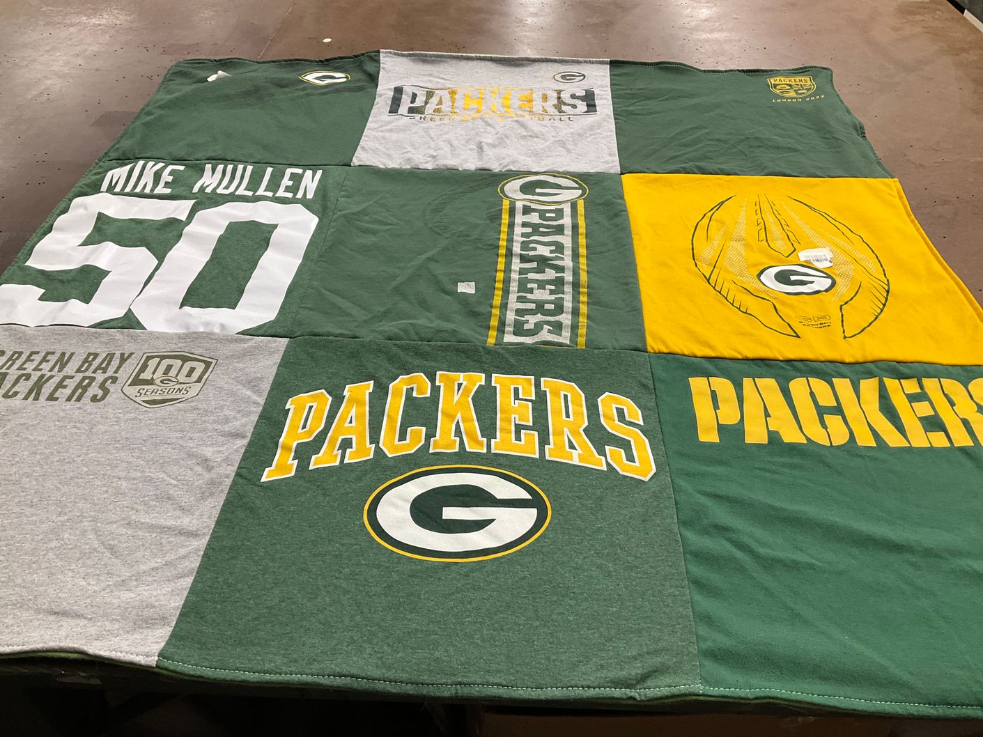 T-shirt quilt featuring green bay packers by Sharon from TX