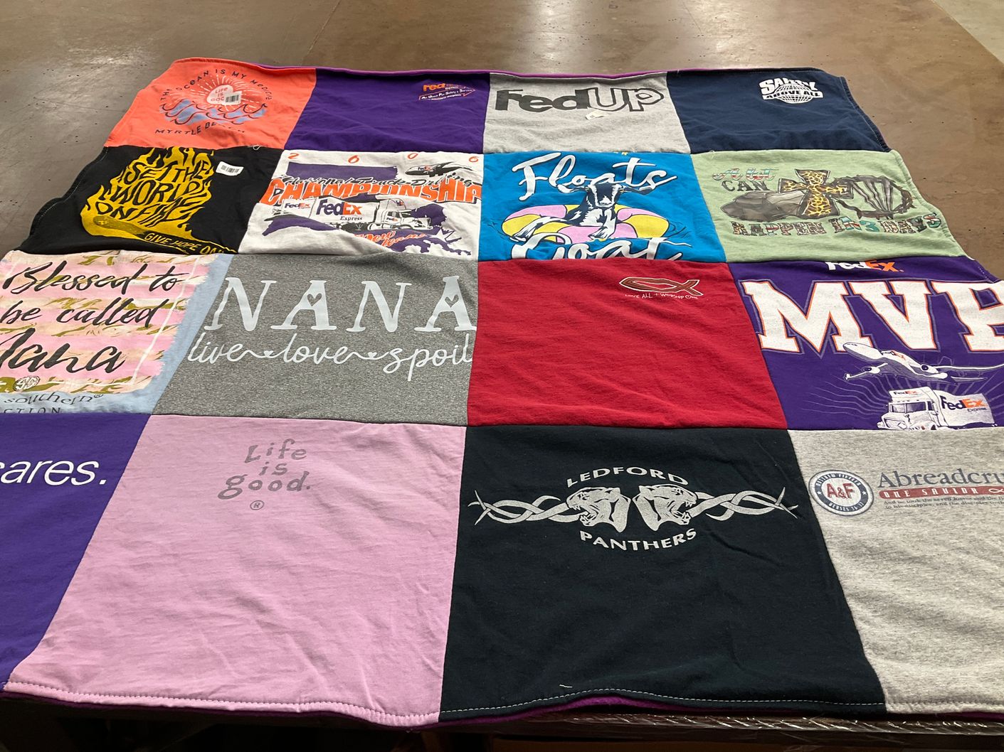 T-shirt quilt featuring ledford panthers by Janet from NC