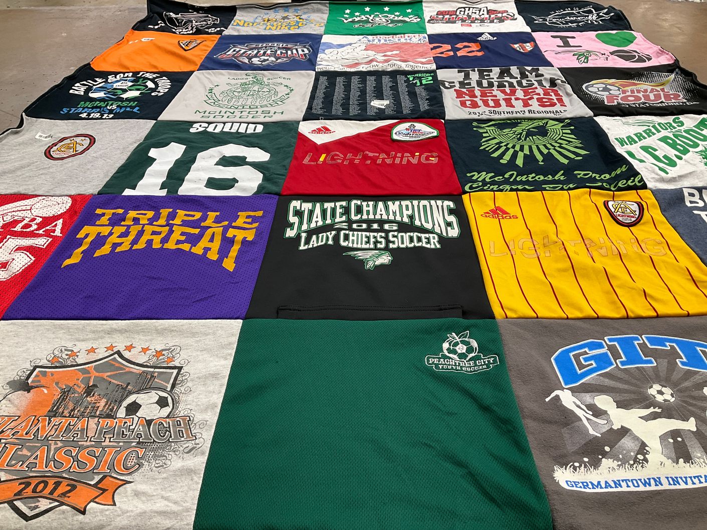 T-shirt quilt featuring mcintosh high school soccer by Darrell from IL