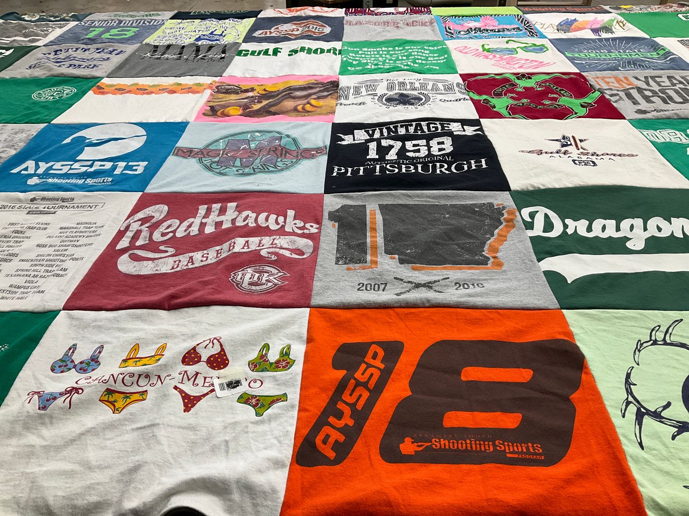T-shirt quilt featuring redhawks baseball by Rachel from AR