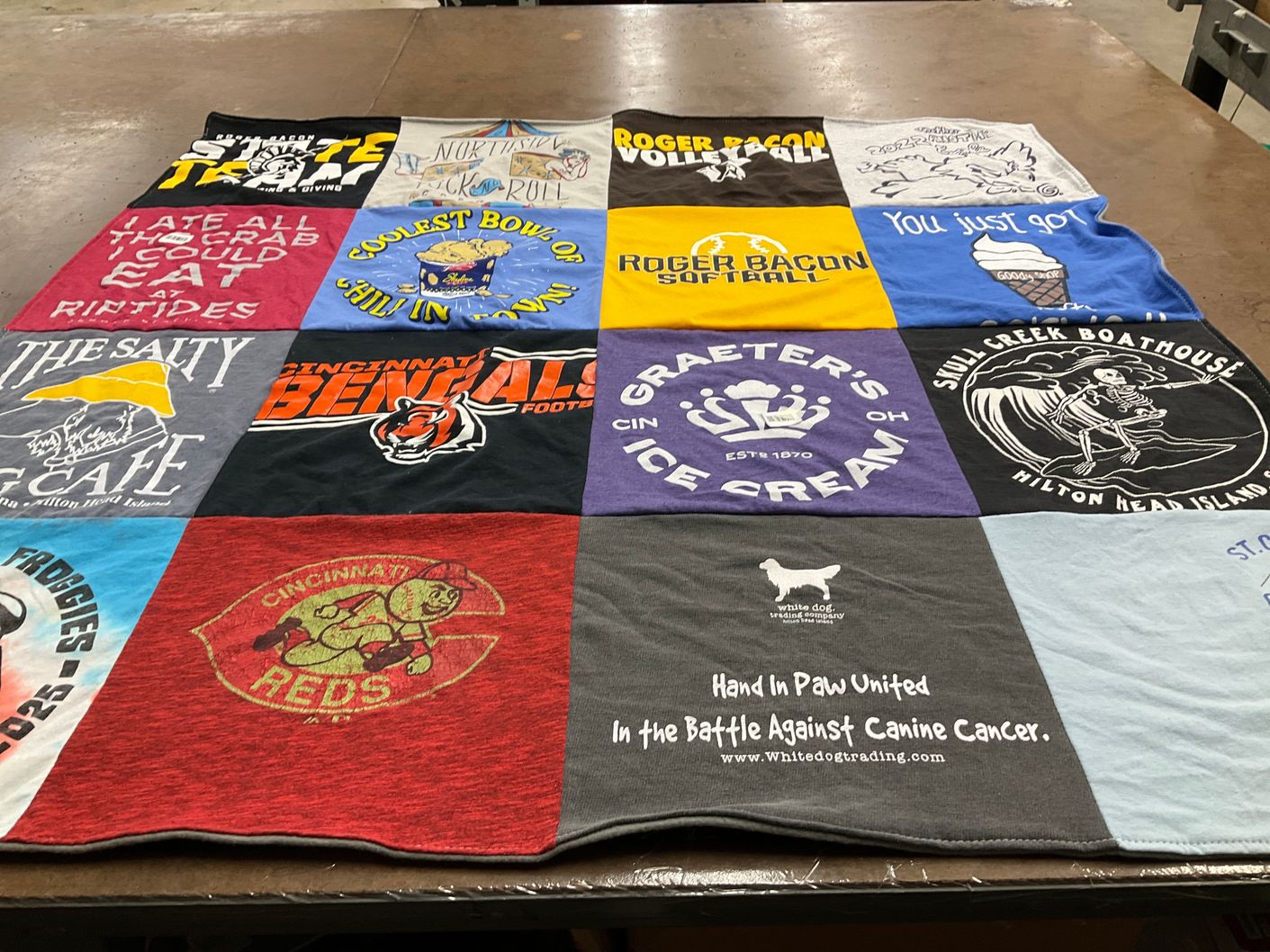 T-shirt quilt featuring cincinnati reds, cincinnati bengals by Catherine from OH