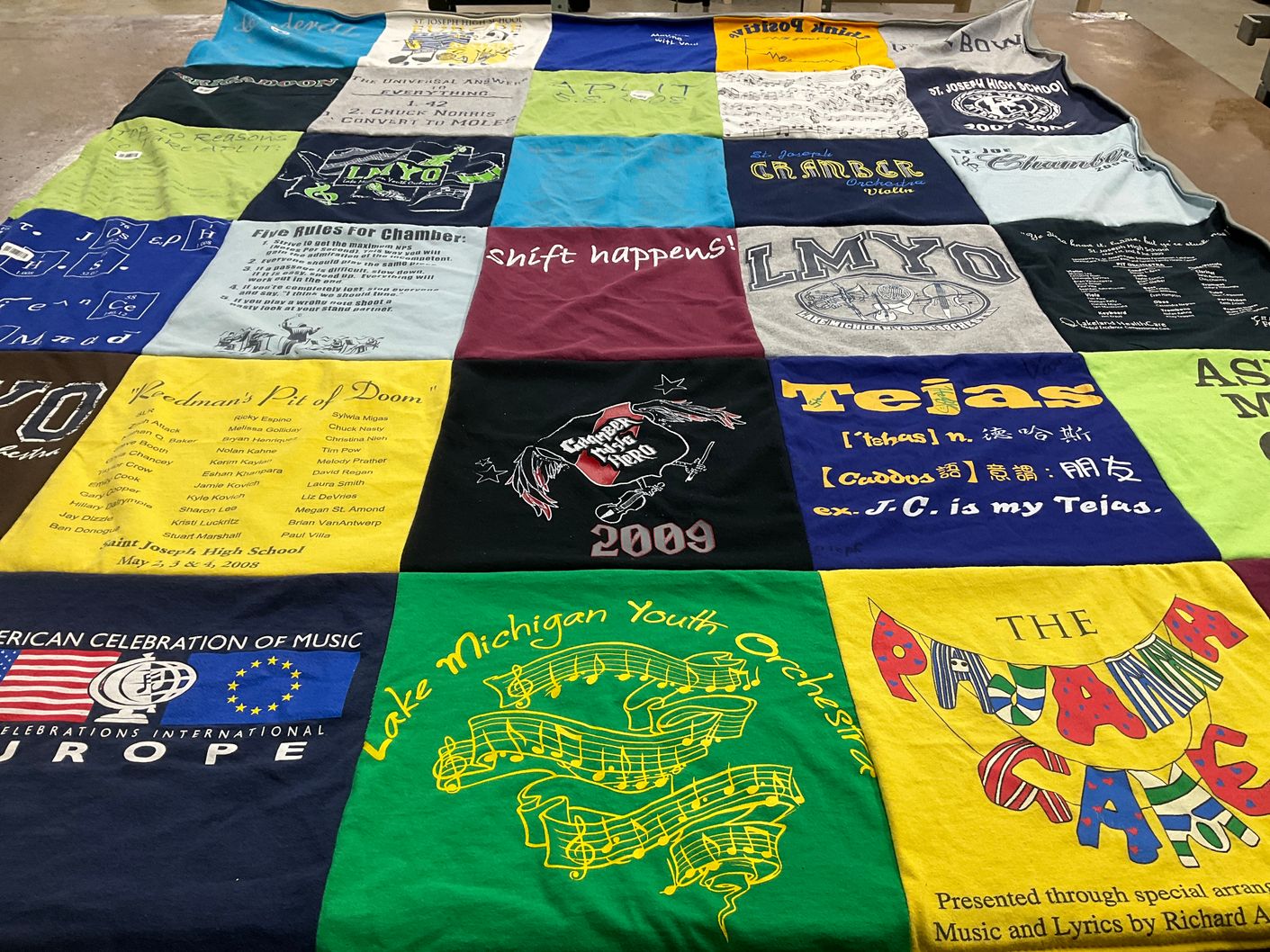 T-shirt quilt from saint joseph high school by Christina from MI