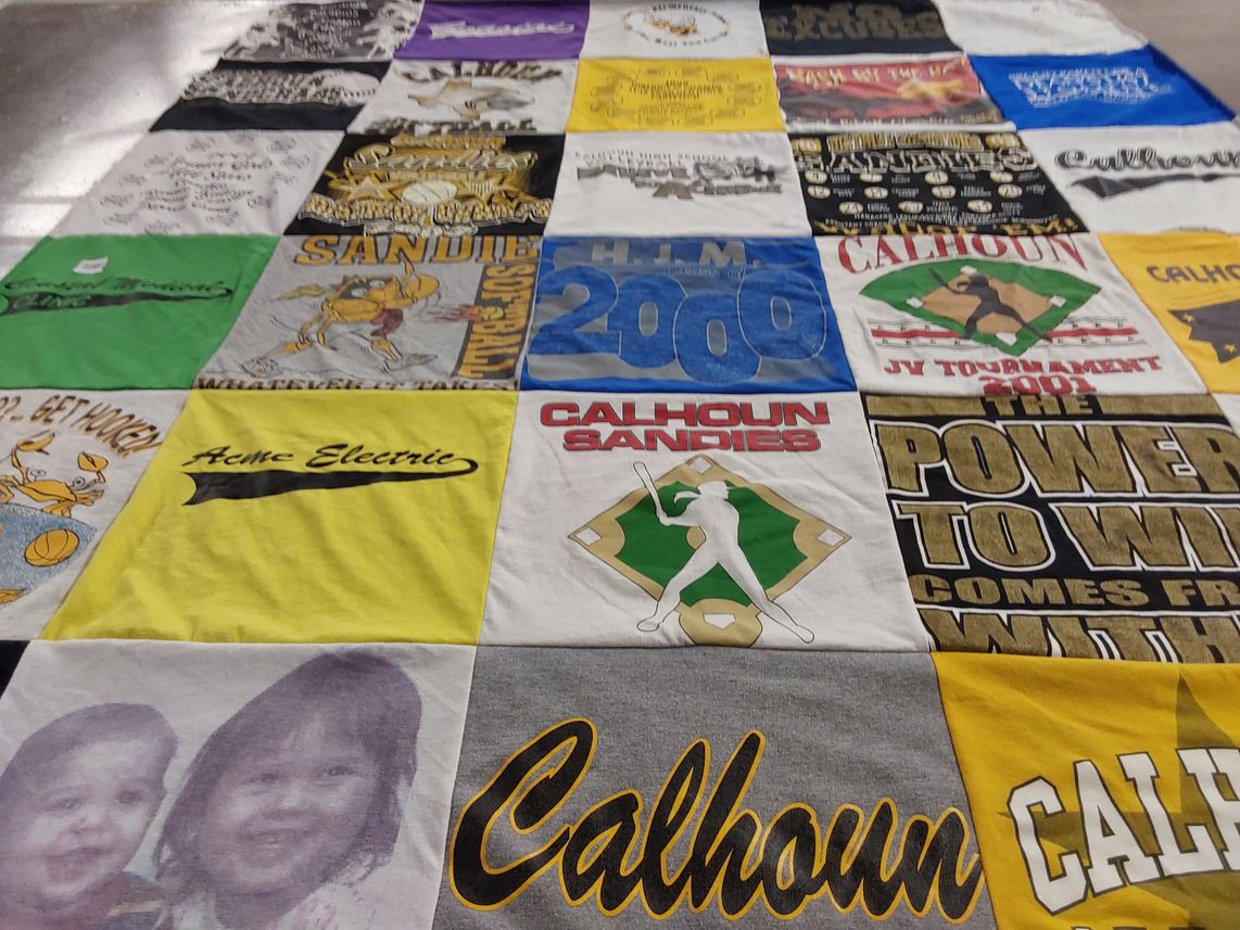 T-shirt quilt featuring calhoun sandies by Christine from TX