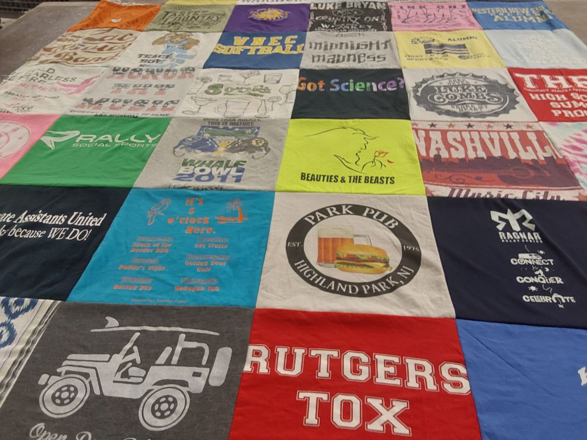 T-shirt quilt from rutgers university by Laura from NJ
