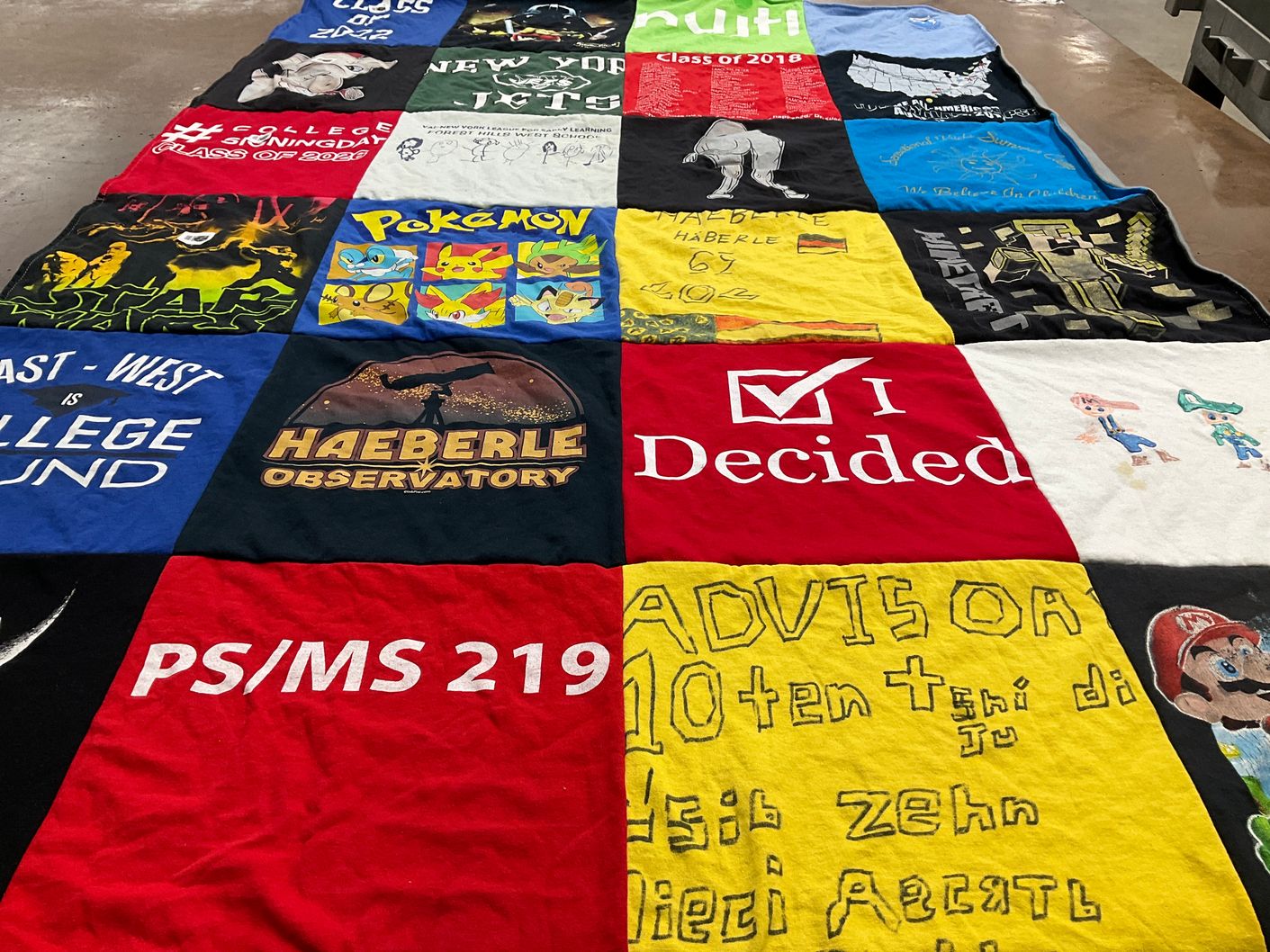 T-shirt quilt from haeberle observatory by Mary from NY
