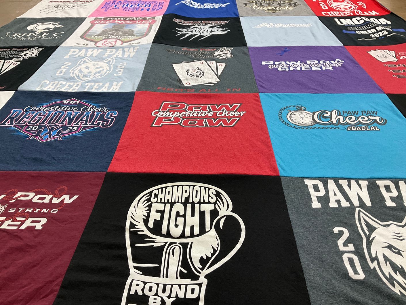 T-shirt quilt from paw paw high school by Tamara from MI