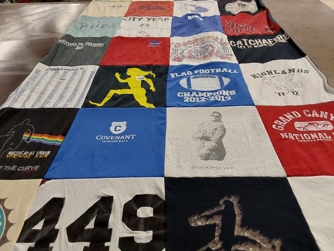 T-shirt quilt from covenant college by Joanne from NC