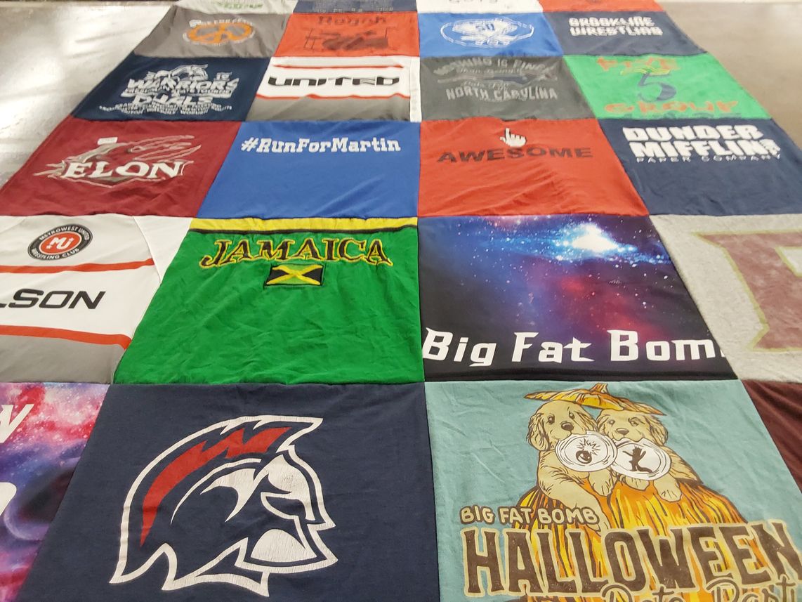 T-shirt quilt featuring north carolina warriors by James from MA