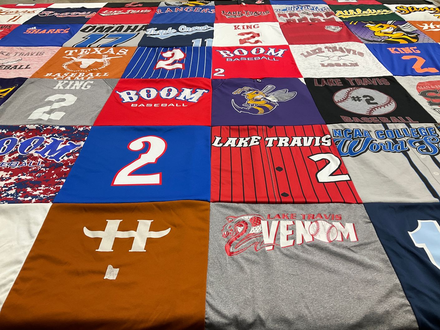 T-shirt quilt featuring lake travis high school baseball by Rebecca from TX