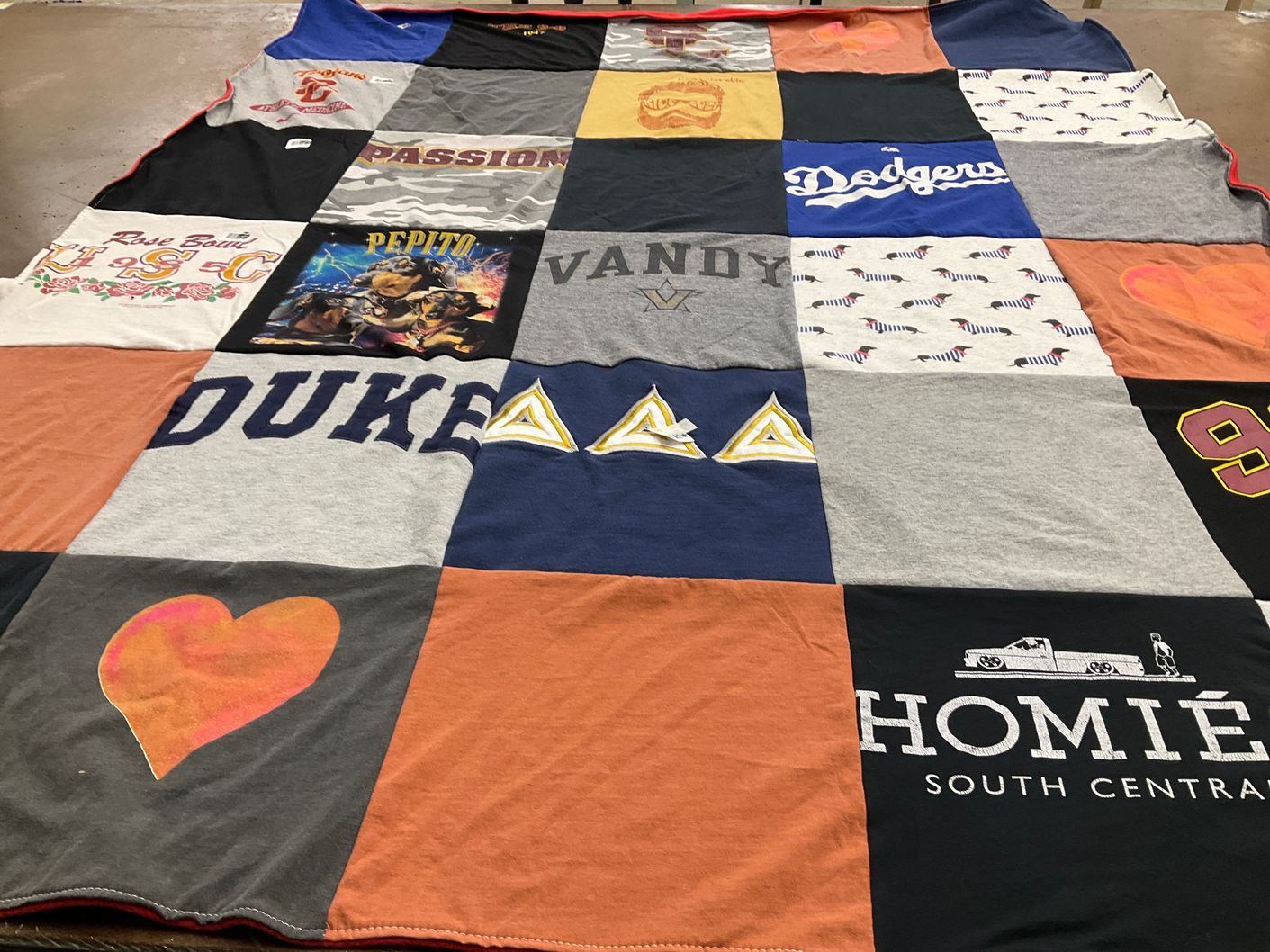 T-shirt quilt featuring los angeles dodgers by Janice from IN