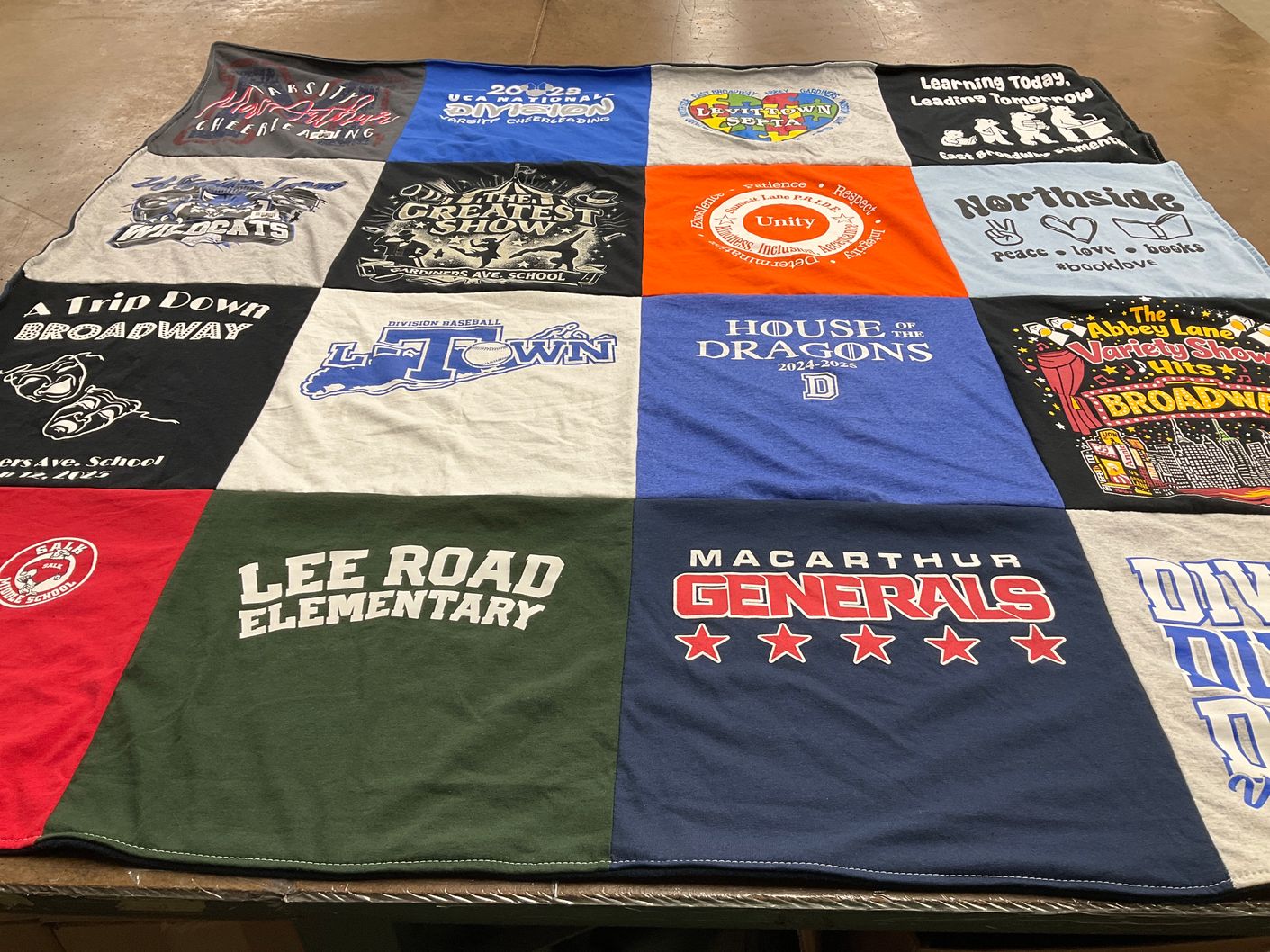 T-shirt quilt from lee road elementary school, macarthur high school by Todd from NY
