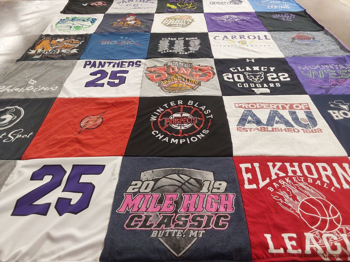 T-shirt quilt featuring elkhorn basketball by BreeAnn from MT