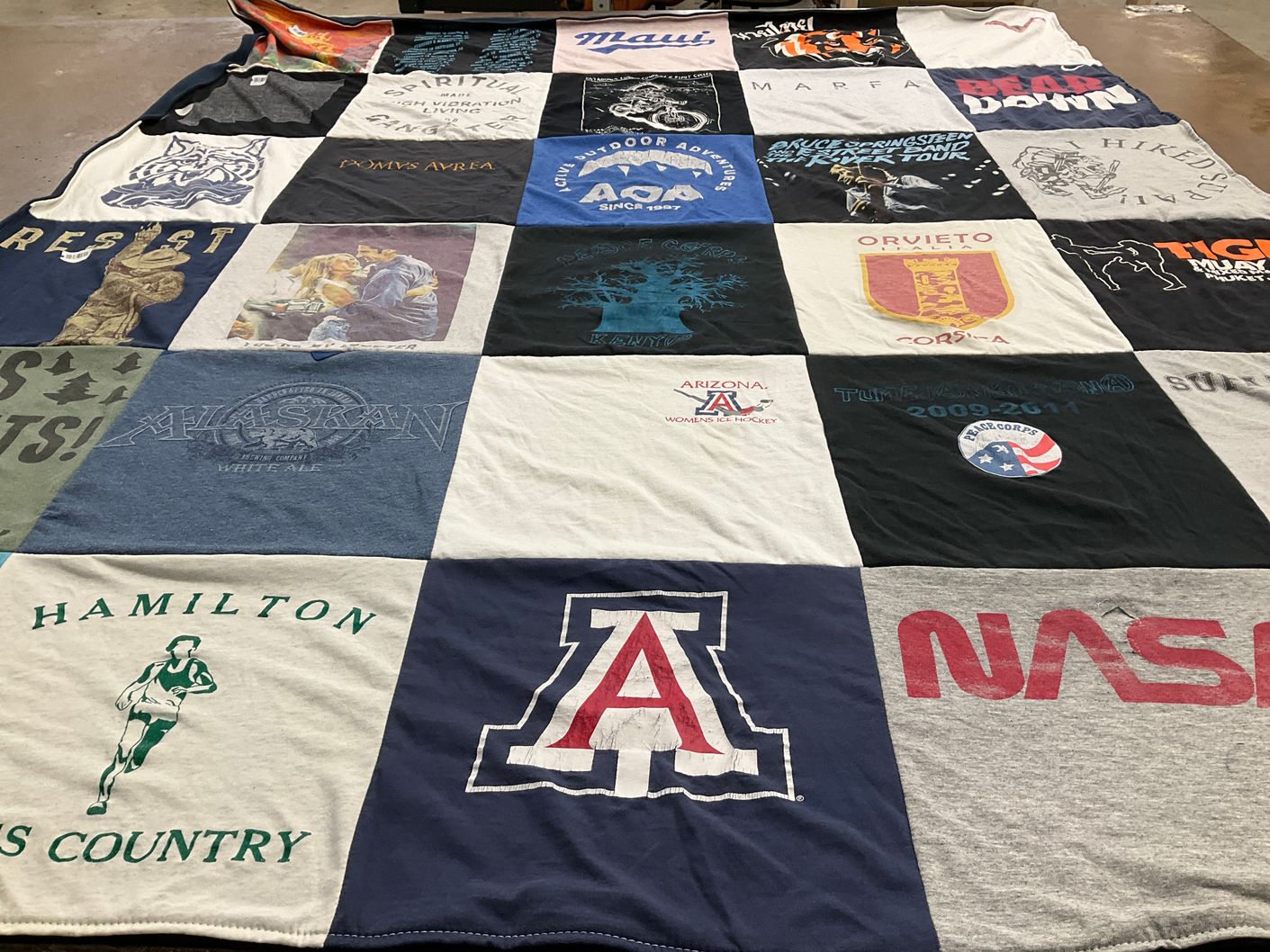 T-shirt quilt featuring university of arizona women's ice hockey, hamilton cross country by meredith from AZ