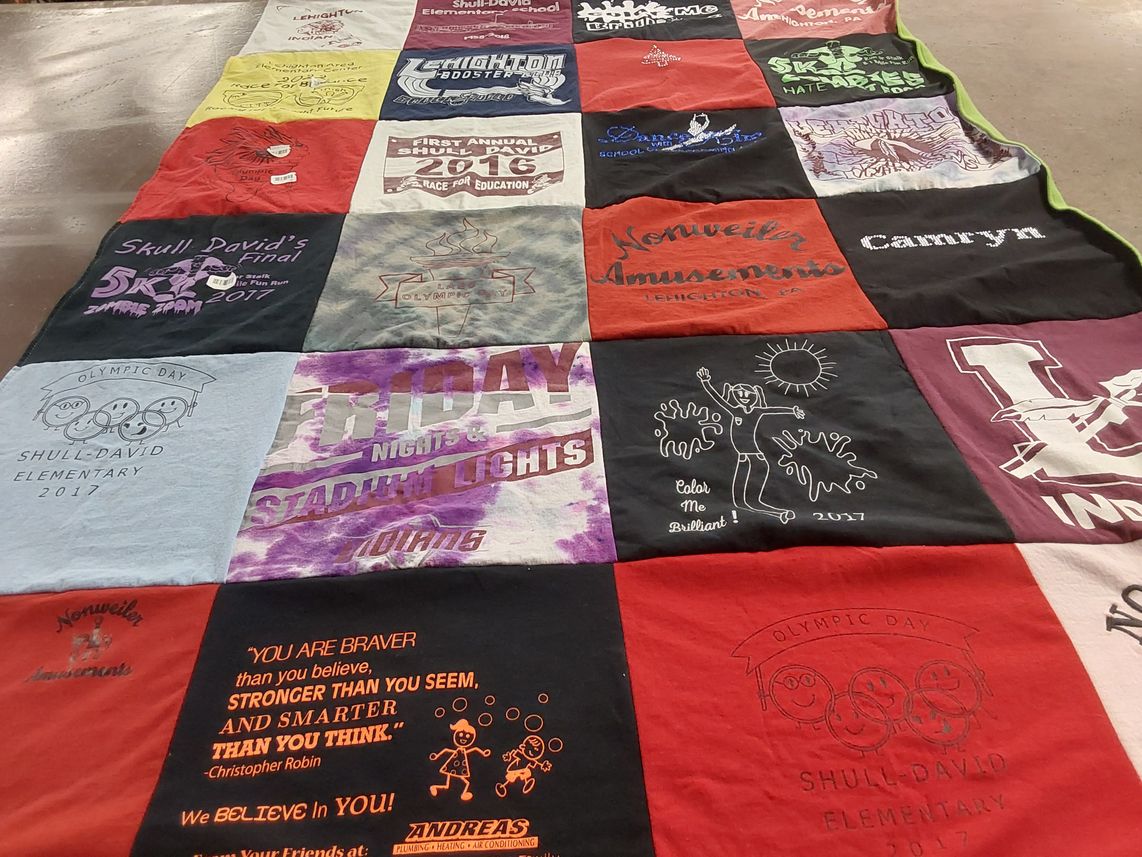 T-shirt quilt featuring lehighton indians by Jenny from PA