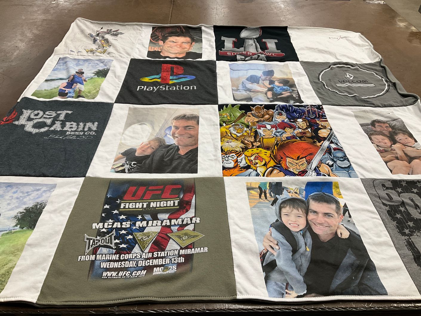 T-shirt quilt with video games, sports themes by Lori from SD