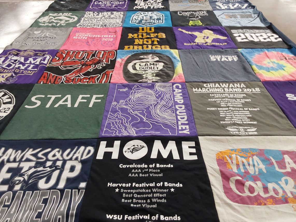 T-shirt quilt featuring hawksquad by Melissa from WA
