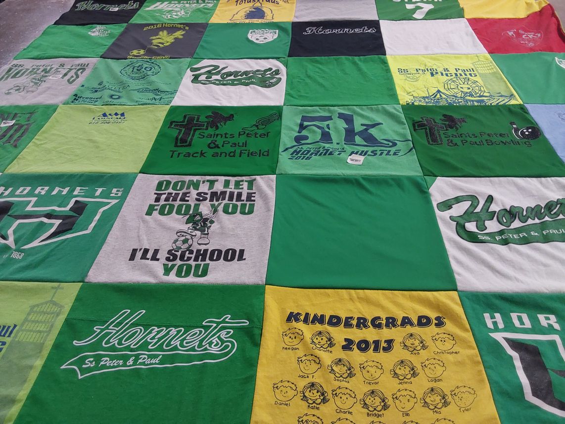 T-shirt quilt featuring hornets by Kristina from IL