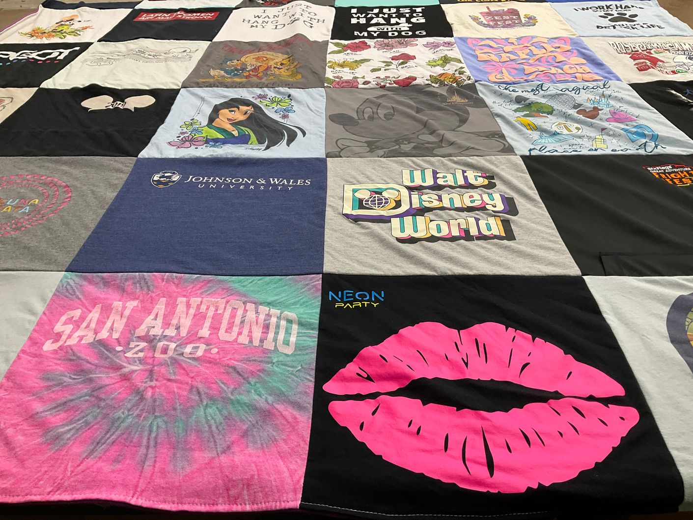 T-shirt quilt from johnson & wales university by Rebecca from NJ