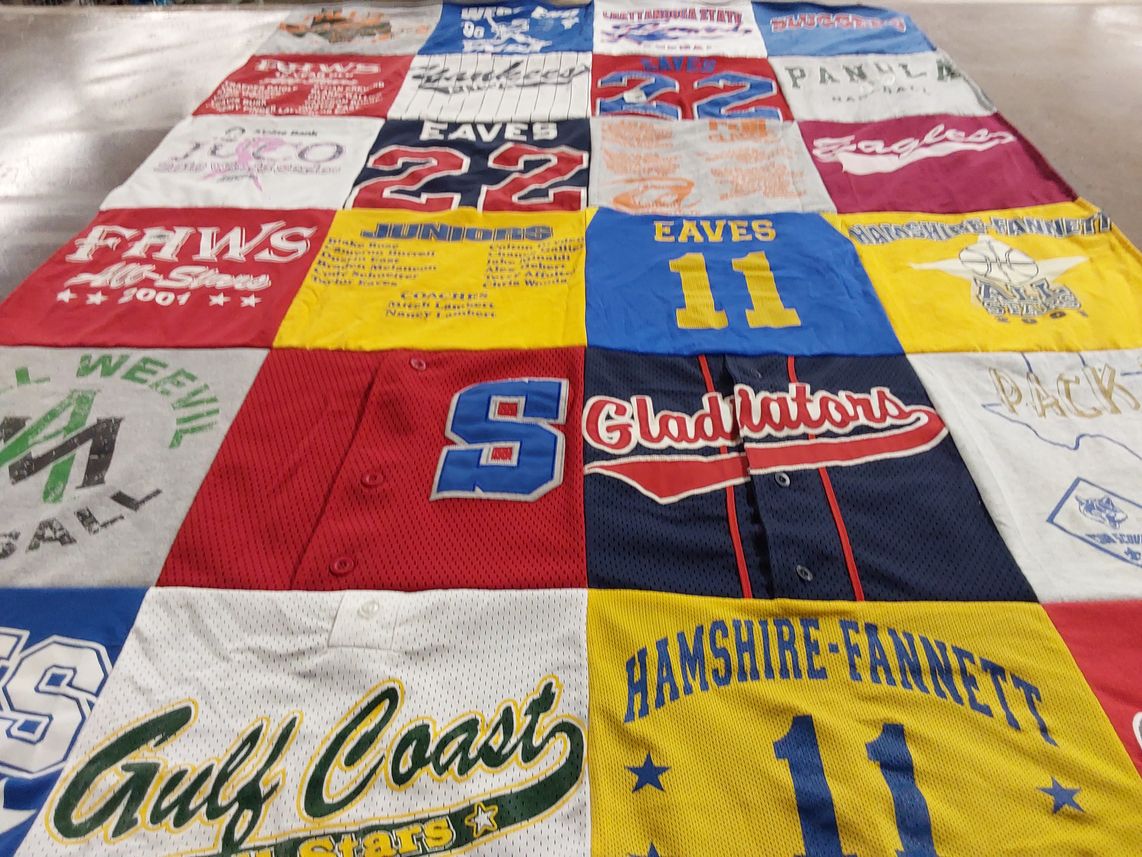 T-shirt quilt featuring gladiators by Amy from TX