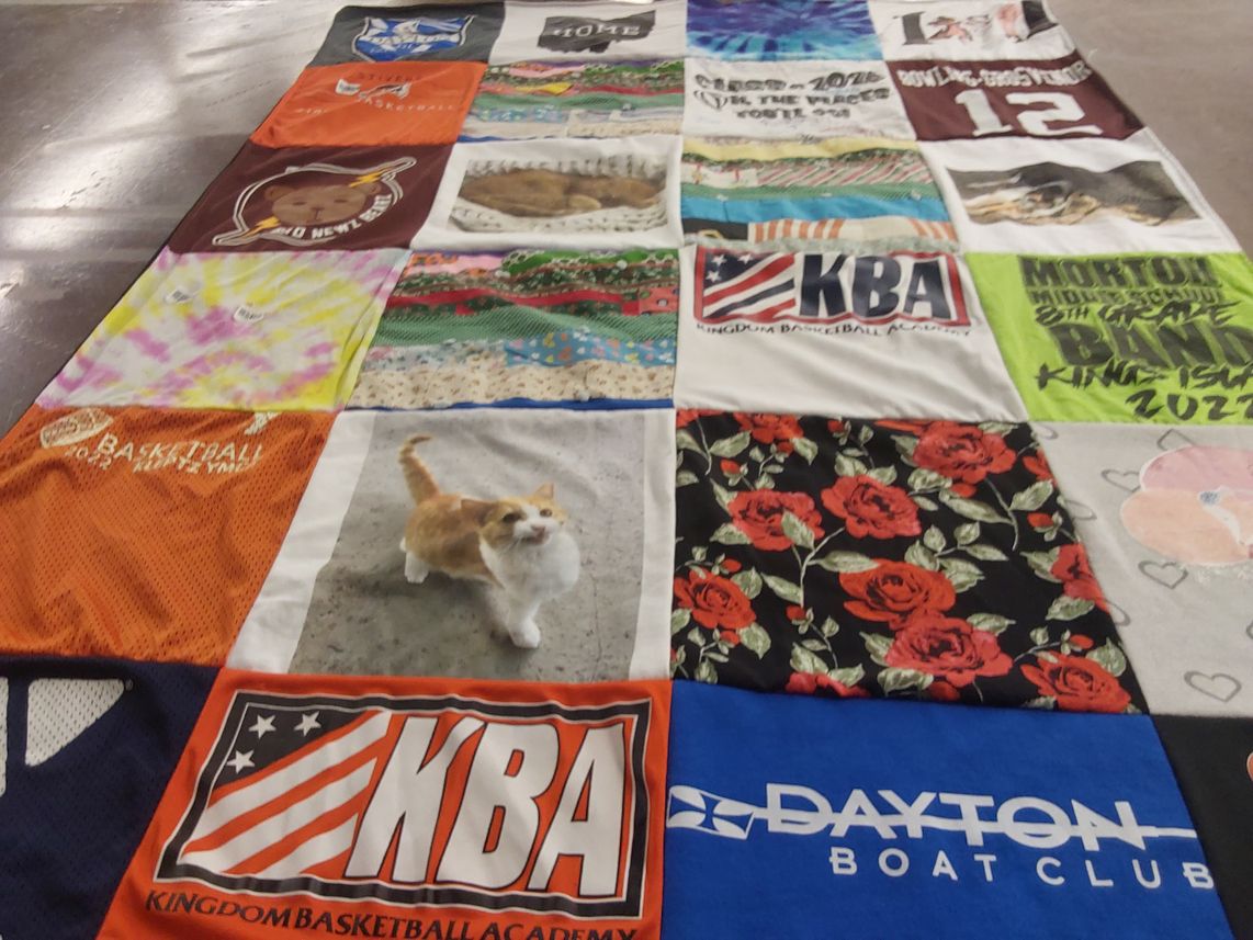 T-shirt quilt from morton middle school eighth grade by Bobbie from OH