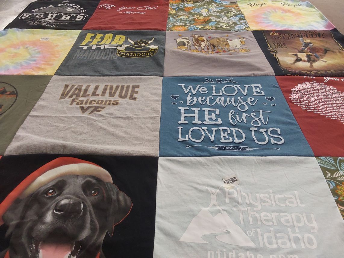 T-shirt quilt from vallivue high school by Janell from TX